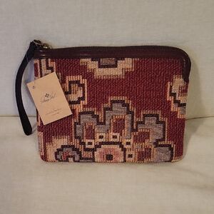 Patricia Nash Red and Brown Patterned Clutch
